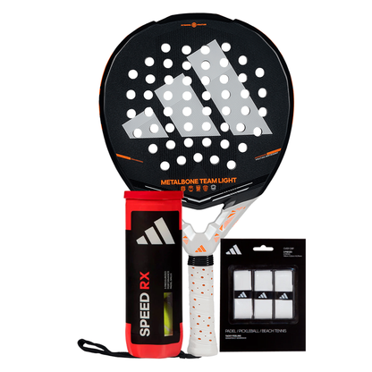Adidas Metalbone Team Light 2026 + Overgrips x3 + Pelotas Rx Speed x3