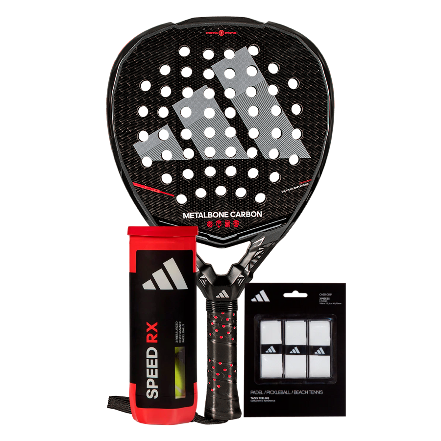 Adidas Metalbone Carbon 2026 + Overgrips x3 + Pelotas Rx Speed x3