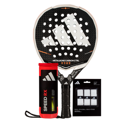 Adidas Metalbone Carbon Ctrl 2026 + Overgrips x3 + Pelotas Rx Speed x3